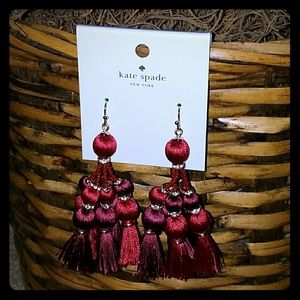 Kate spade pretty poms tassel drop earrings